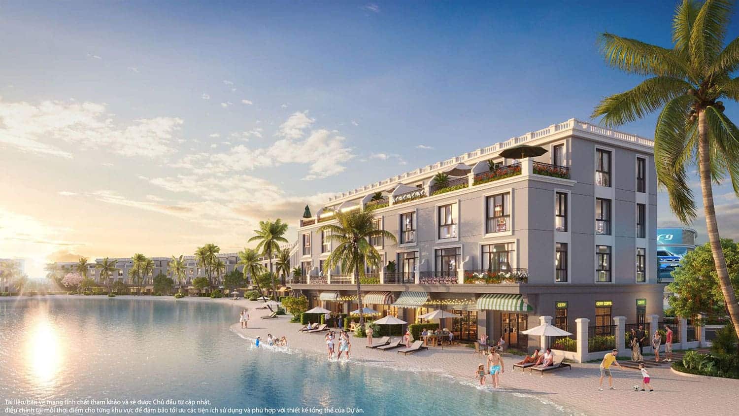 Bãi tắm nước biển riêng tại dự án Vinhomes Royal Island.