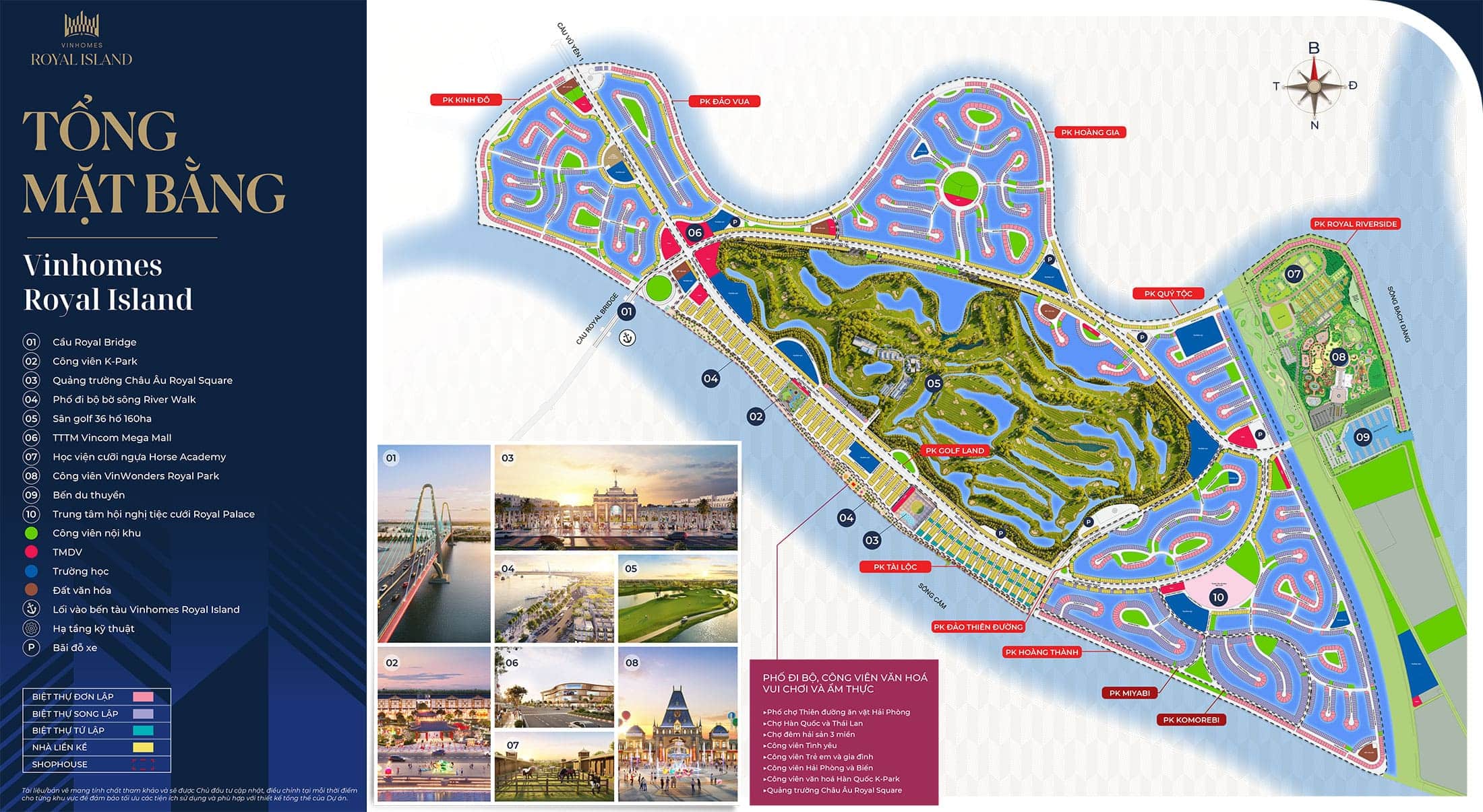 Mặt bằng tiện ích đẳng cập tại Thành phố Đảo Hoàng Gia Vinhomes Vũ Yên Hải Phòng Vũ Yên, Hải Phòng.