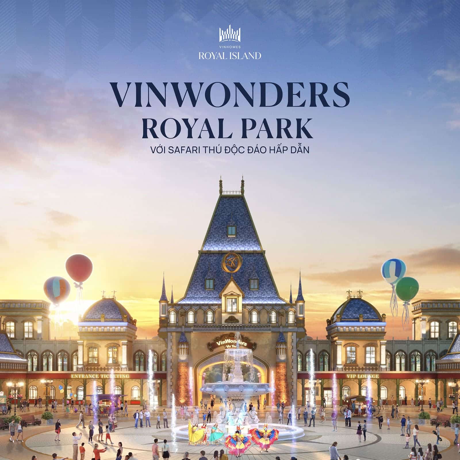 Tiện ích VinWonders Royal Park tại Vinhomes Royal Island.