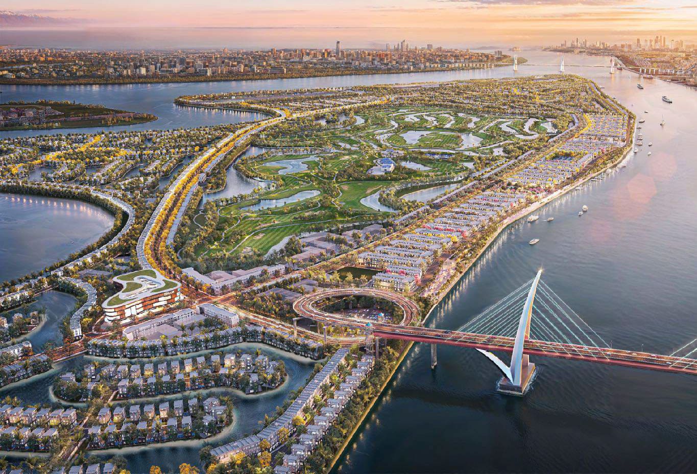 Vinhomes Royal Island tọa lạc trọn vẹn trên đảo Vũ Yên, là đô thị đảo đầu tiên giữa trung tâm thành phố.